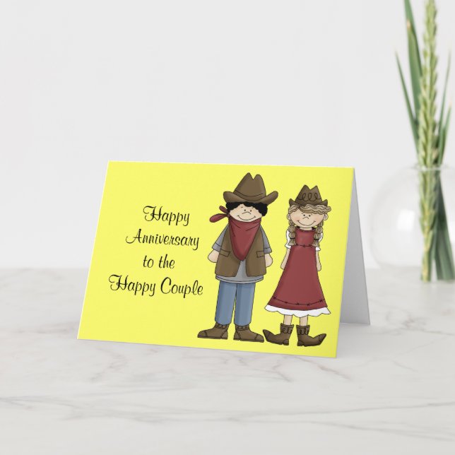Anniversary Congratulations Cartoon Couple Card (Front)