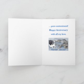 ANNIVERSARY CONTENTMENT/TWO SLEEPY CATS/ HUMOR
