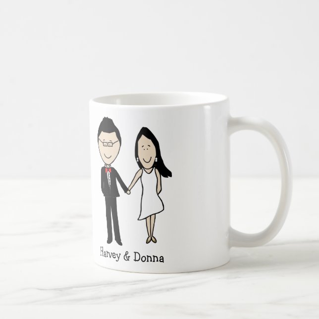 Anniversary couple- personalized cartoon coffee mug (Right)