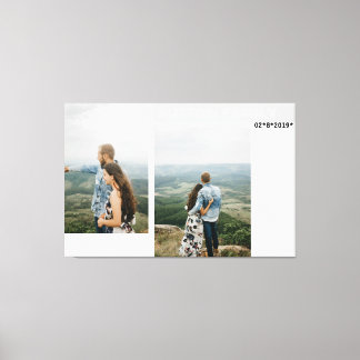 Anniversary Couple Photo Collage Canvas Print
