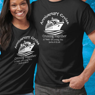   Anniversary Cruise Black Personalize T-Shirt