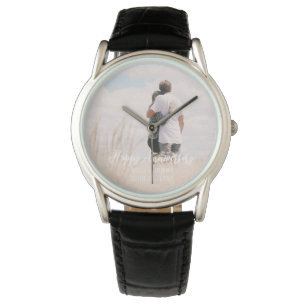 Anniversary custom photo modern stylish wedding watch