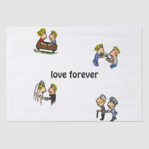 Anniversary Cute Couple 🎉 Aging Together Cartoon Tissue Paper
