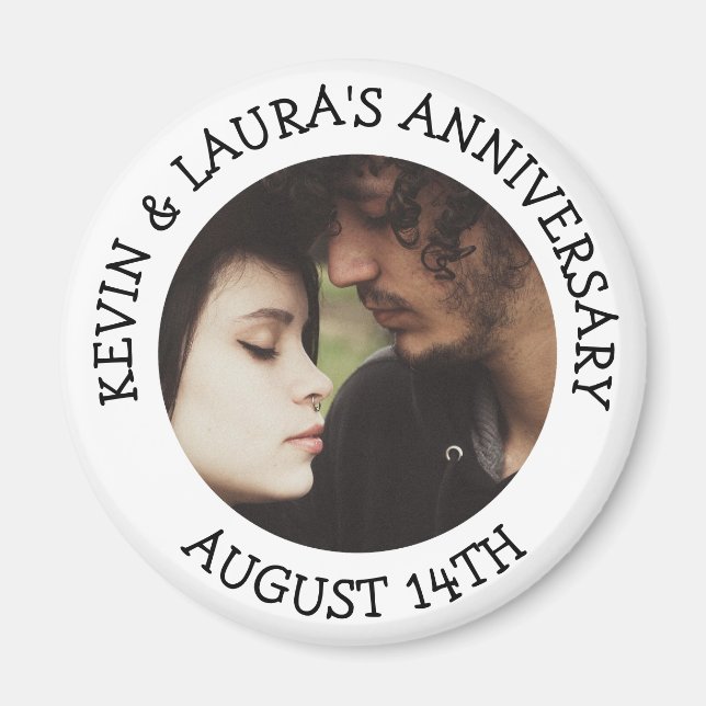 Anniversary Date Personalized Reminder Magnet (Front)