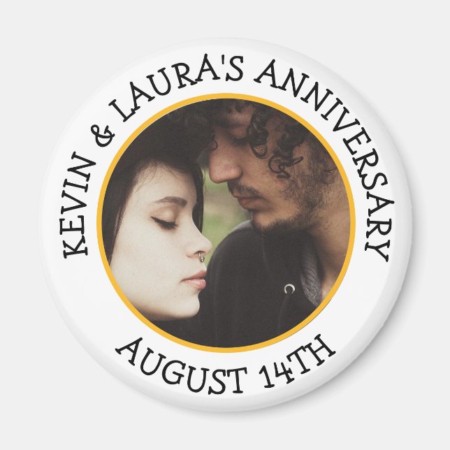 Anniversary Date Personalized Reminder Magnet (Front)