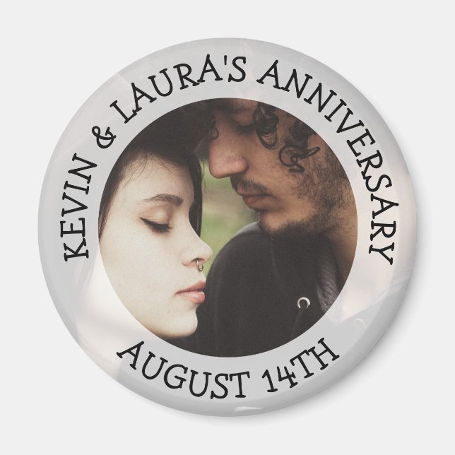 Anniversary Date Personalized Reminder Magnet (Front)