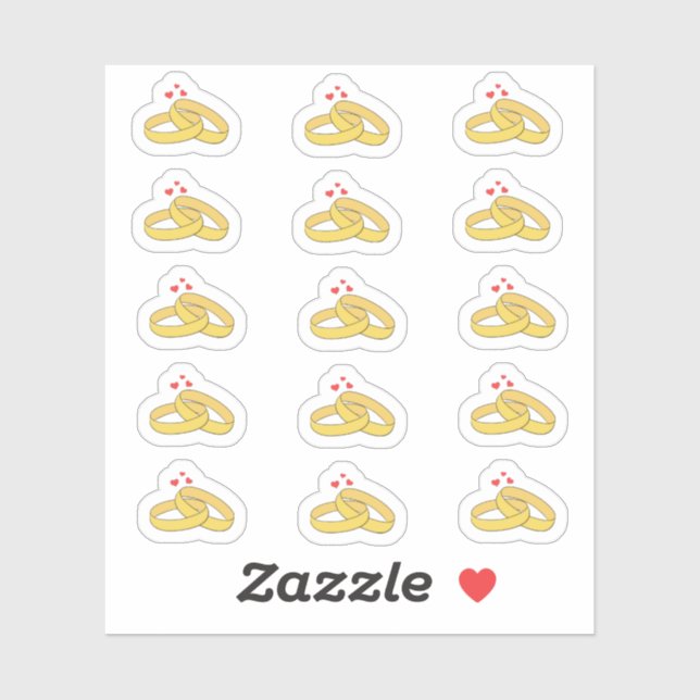 Anniversary Date Reminder Wedding Rings Planner Sticker (Sheet)