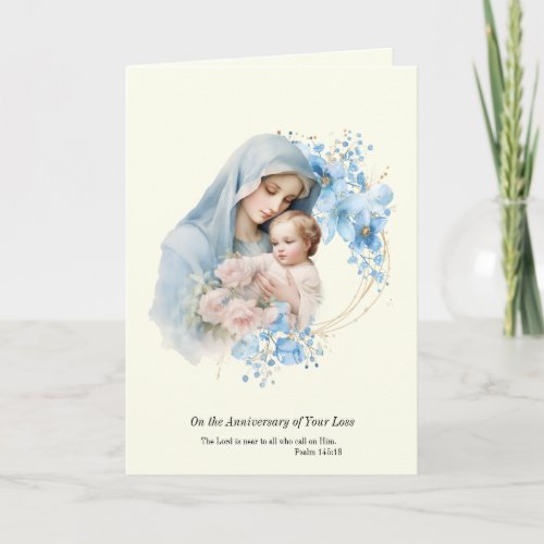 Anniversary Death Loss Jesus and Mary  Card
