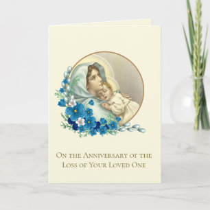 Anniversary Death Loved One Catholic Virgin Mary Card
