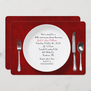 Anniversary Dinner Party Invite on red
