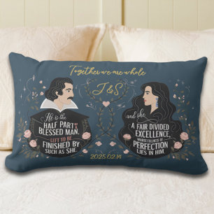 Anniversary Elegant Monogram Fairytale Quote Lumbar Pillow