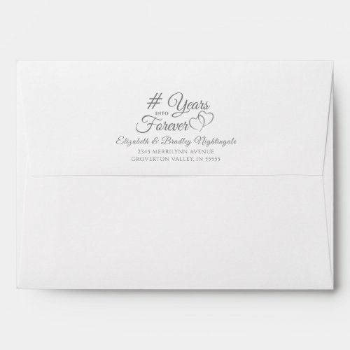 Anniversary Elegant Silver YEARS INTO FOREVER Envelope