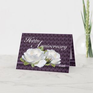 Anniversary Elegant White Roses Cards