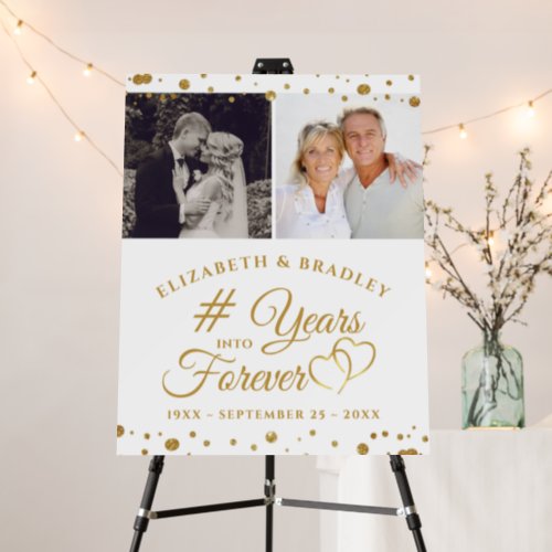 Anniversary Elegant Years into Forever 2 Photos Foam Board