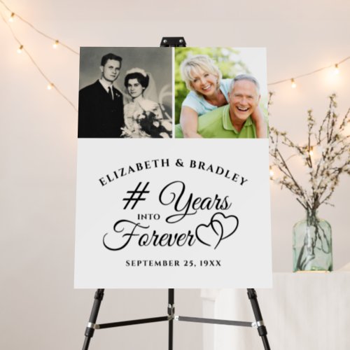 Anniversary Elegant Years into Forever 2 Photos Foam Board