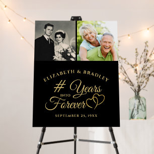 Anniversary Elegant Years into Forever 2 Photos Foam Board