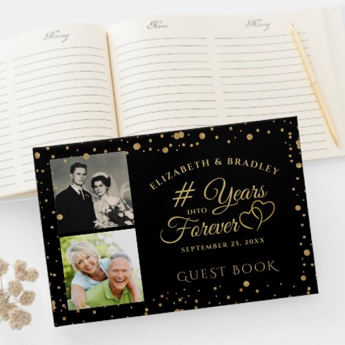 Anniversary Elegant Years into Forever 2 Photos Guest Book
