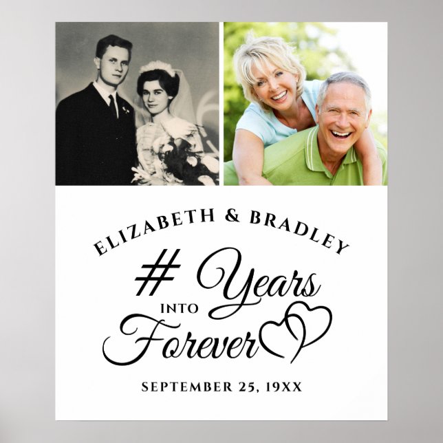 Anniversary Elegant Years into Forever 2 Photos Poster (Front)