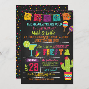 Anniversary Fiesta Invitation - Chalkboard