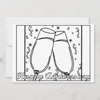 Anniversary Flat Greeting Card - Color it In