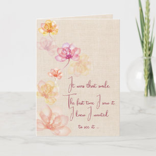 Anniversary Flowers On Burlap Card