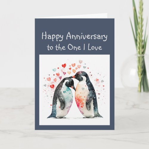  Anniversary Forever Love  Friend Penguin Birds Card