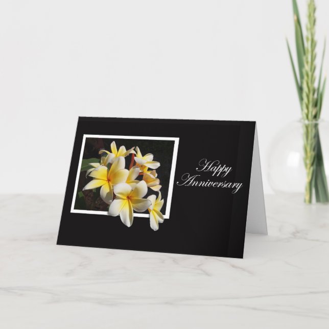 Anniversary Frangipani Card (Front)