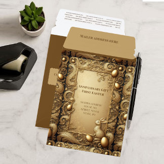 Anniversary Gift First Easter Golden Eggs Bunny Envelope Mailers