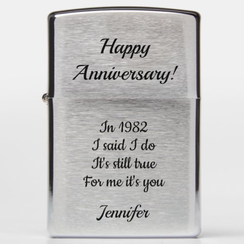 Anniversary Gift Zippo Lighter I Said I Do