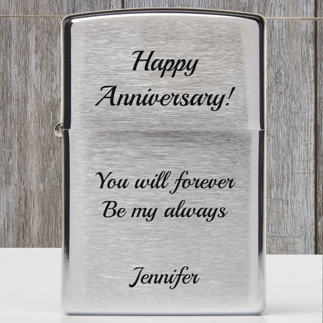 Anniversary Gift Zippo Lighter with YOUR TEXT (Creator Uploaded)