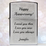 Anniversary Gift Zippo Lighter with YOUR TEXT<br><div class="desc">Anniversary Gift Zippo Lighter with YOUR TEXT</div>