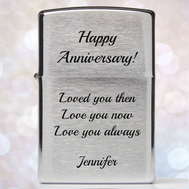 Anniversary Gift Zippo Lighter with YOUR TEXT (Creator Uploaded)