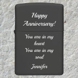 Anniversary Gift Zippo Lighter with YOUR TEXT<br><div class="desc">Anniversary Gift Zippo Lighter with YOUR TEXT</div>