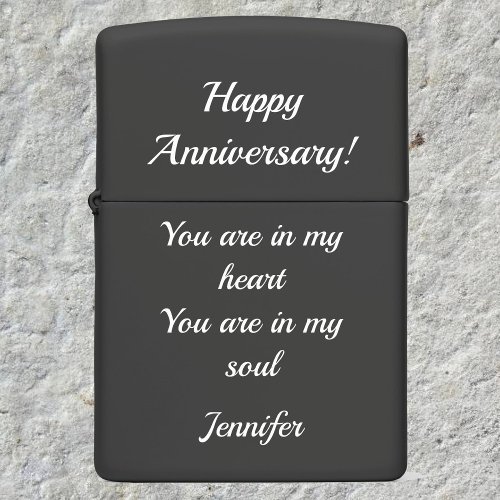 Anniversary Gift Zippo Lighter with YOUR TEXT