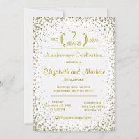 Anniversary | Gold Confetti Invitation