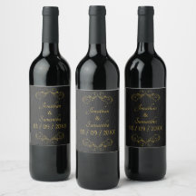 Anniversary Gold Name Bottle Set Wine Labels