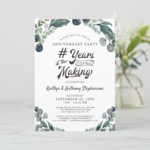Anniversary Greenery YEARS IN THE MAKING Invitation