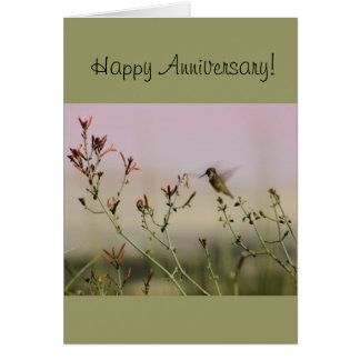 Anniversary Greeting Card with Hummingbird Design