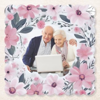 Anniversary Happy Couple Pink Floral Photo
