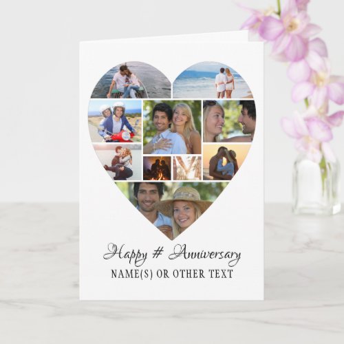 Anniversary Heart Photo Collage Custom Card