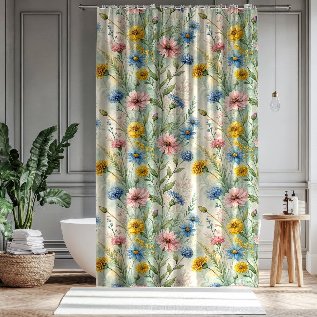 Anniversary Home Gift Pastel Wildflower Curtain (Anniversary Home Gift Pastel Wildflower Curtain)