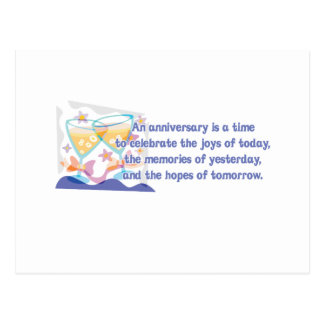 Anniversary, "Hopes of Tomorrow" quote Postcard