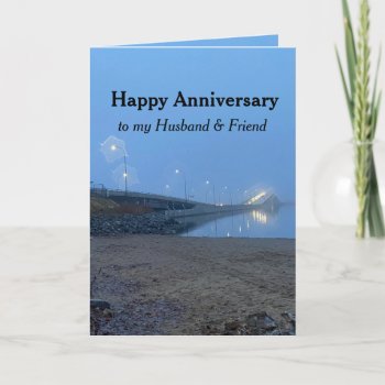 Anniversary Husband & Friend Fog Bridge Traffic Card by countrymousestudio at Zazzle
