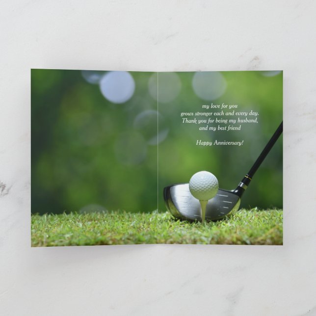 Anniversary Husband Friend Golf ballCourse  Golfer Card (Inside)