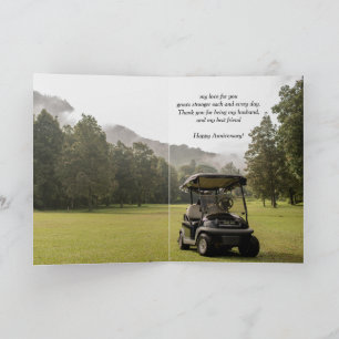 Anniversary Husband Friend Golf Course Cart Golfer Card