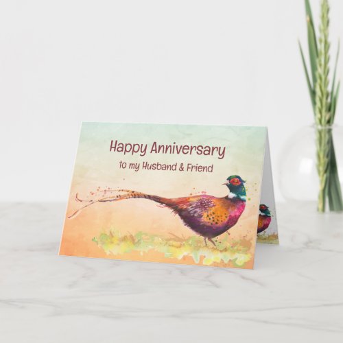 Anniversary Husband Friend Pheasant Game Bird Card