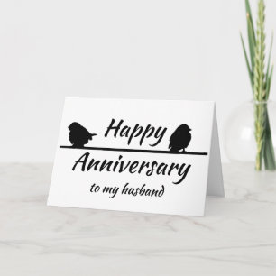 Anniversary Husband Fun Romantic Birds Silhouette Card