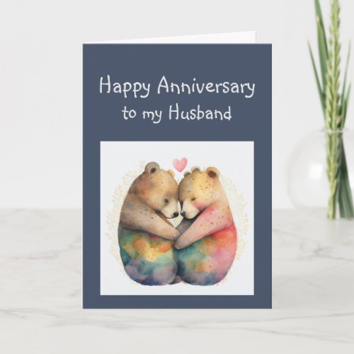 Anniversary Husband Honey Bear Animals  Card