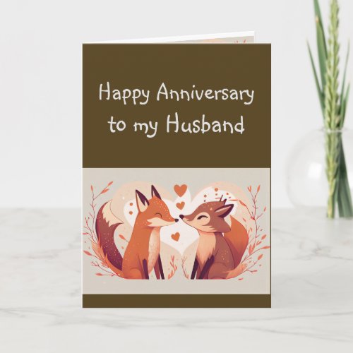  Anniversary Husband Partner Fun Fox  Animals  Card