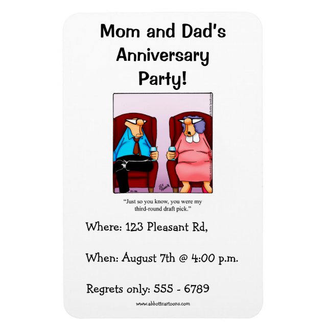 Anniversary Invitation Party Flexible Magnet (Vertical)